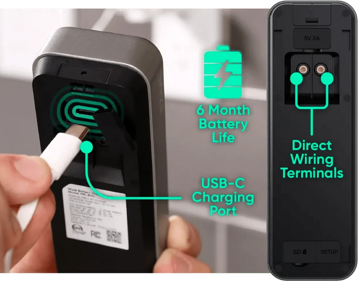 Battery Video Doorbell + Palm Lock