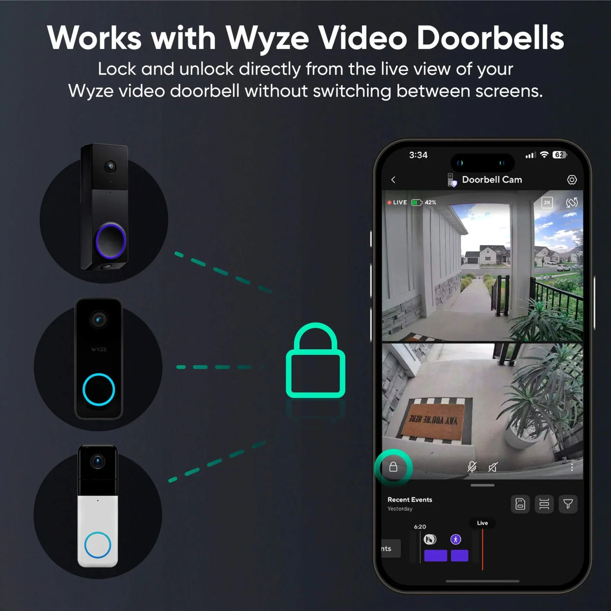 Battery Video Doorbell + Palm Lock
