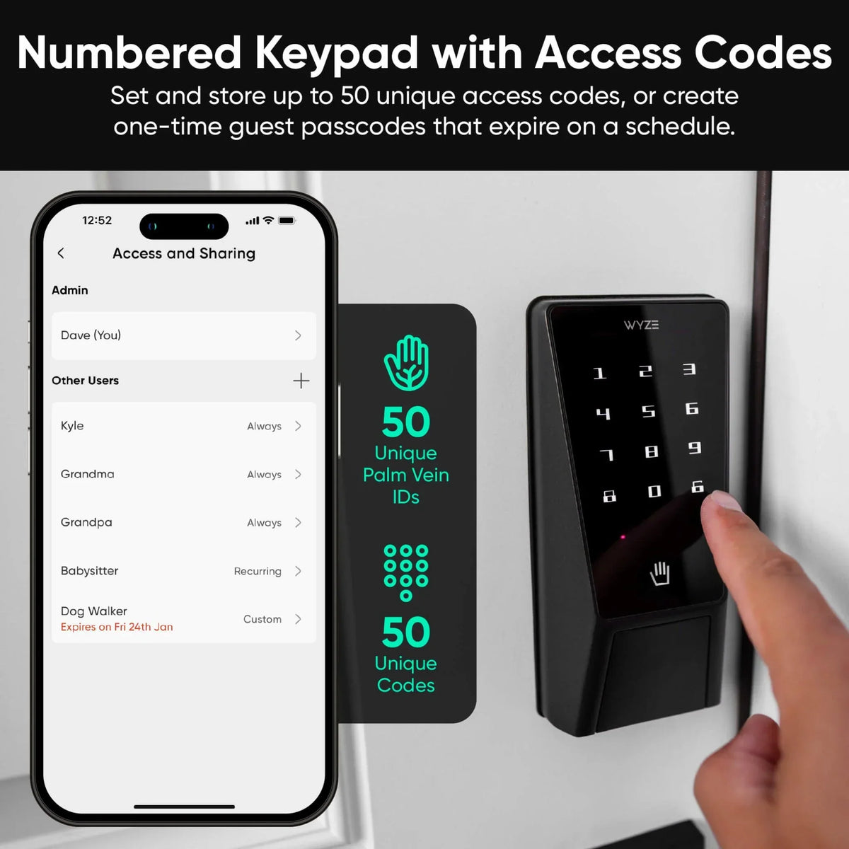 Battery Video Doorbell + Palm Lock